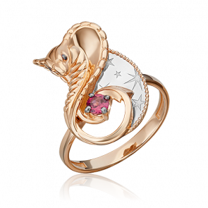 Кольцо из комбинированного золота Platina с гранатом 01-5554-00-204-1111 фото