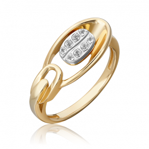 Кольцо из комбинированного золота Platina с топазом 01-5566-00-201-1121 фото