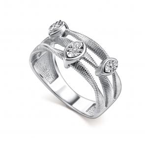 Серебряное кольцо с подвижным элементом АЛЬКОР с бриллиантом 01-5578/000Б-00 фото