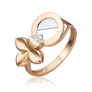 Кольцо из комбинированного золота Platina с бриллиантом 01-5599-00-101-1111 фото