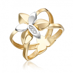 Кольцо из комбинированного золота Platina с бриллиантом 01-5603-00-101-1121 фото
