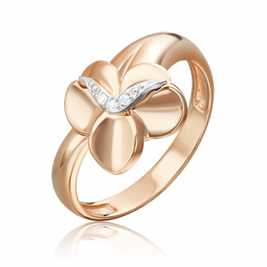 Кольцо из комбинированного золота Platina с бриллиантом 01-5605-00-101-1111 фото