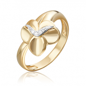 Кольцо из комбинированного золота Platina с бриллиантом 01-5605-00-101-1121 фото