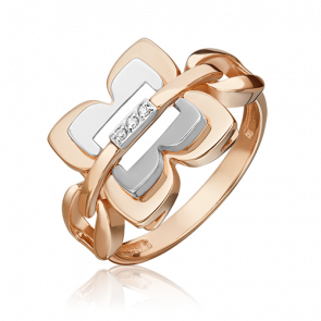 Кольцо из комбинированного золота Platina с бриллиантом 01-5607-00-101-1111 фото