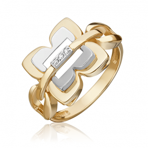Кольцо из комбинированного золота Platina с бриллиантом 01-5607-00-101-1121 фото