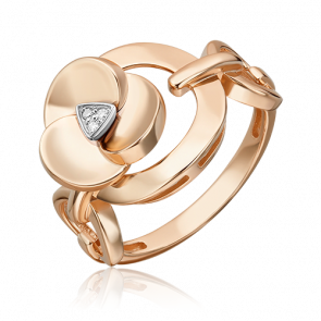 Кольцо из комбинированного золота Platina с бриллиантом 01-5609-00-101-1111 фото