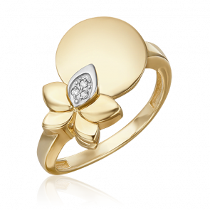 Кольцо из комбинированного золота Platina с бриллиантом 01-5610-00-101-1121 фото