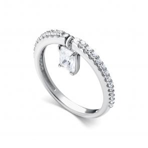 Серебряное кольцо АЛЬКОР с фианитом 01-5619/00КЦ-00 фото