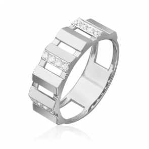 Кольцо из белого золота Platina с фианитом 01-5665-00-401-1120 фото