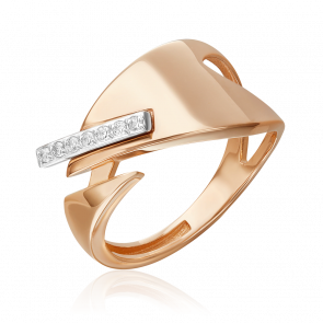 Кольцо из комбинированного золота Platina с фианитом 01-5666-00-401-1111 фото