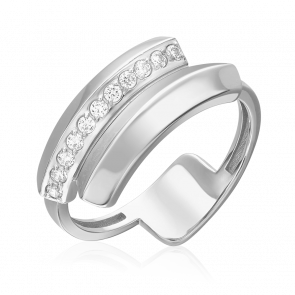 Кольцо из белого золота Platina с фианитом 01-5667-00-401-1120 фото