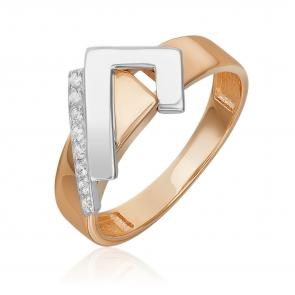 Кольцо из комбинированного золота Platina с фианитом 01-5681-00-401-1111 фото