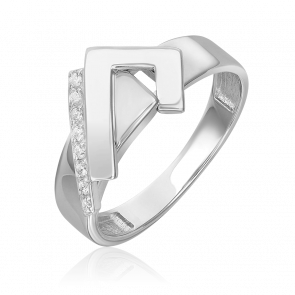 Кольцо из белого золота Platina с фианитом 01-5681-00-401-1120 фото