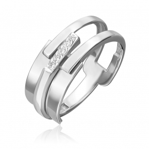 Кольцо из белого золота Platina с фианитом 01-5682-00-401-1120 фото