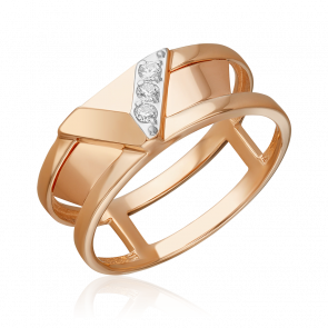 Золотое кольцо Platina с фианитом 01-5693-00-401-1110 фото