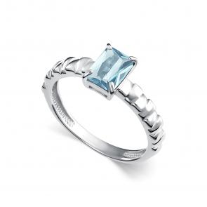 Серебряное кольцо АЛЬКОР с топазом 01-5695/00ТБ-00 фото