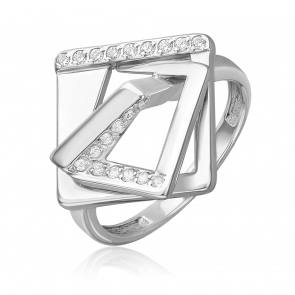 Серебряное кольцо Platina с фианитом 01-5699-00-401-0200 фото