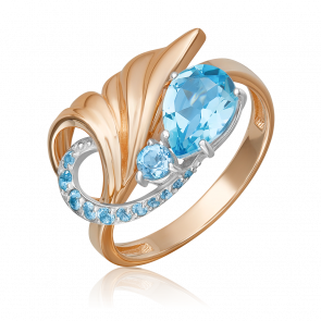 Кольцо из комбинированного золота Platina с топазом 01-5706-00-201-1111 фото