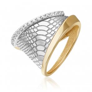 Кольцо из комбинированного золота Platina с фианитом 01-5714-00-401-1121 фото