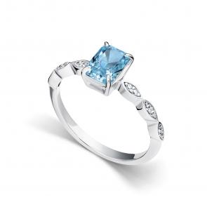 Серебряное кольцо АЛЬКОР с бриллианитом и фианитом 01-5724/0БТ9-00 фото