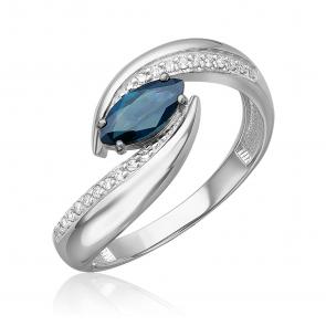 Кольцо из белого золота Platina с бриллиантом и сапфиром 01-5738-00-105-1120 фото