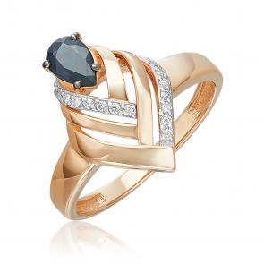 Золотое кольцо Platina с бриллиантом и сапфиром 01-5739-00-105-1110 фото