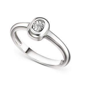 Серебряное кольцо АЛЬКОР с бриллиантом 01-5742/000Б-00 фото