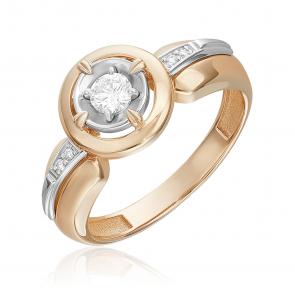 Кольцо из комбинированного золота Platina с бриллиантом 01-5744-00-101-1111 фото