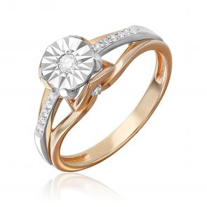 Кольцо из комбинированного золота Platina с бриллиантом 01-5751-00-101-1111 фото