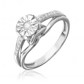 Кольцо из белого золота Platina с бриллиантом 01-5751-00-101-1120 фото