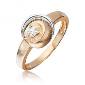 Кольцо из комбинированного золота Platina с бриллиантом 01-5752-00-101-1111 фото