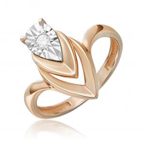 Кольцо из комбинированного золота Platina с бриллиантом 01-5753-00-101-1111 фото