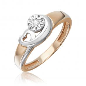 Кольцо из комбинированного золота Platina с бриллиантом 01-5757-00-101-1111 фото