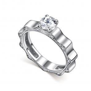 Серебряное кольцо АЛЬКОР с фианитом 01-5759/00КЦ-00 фото