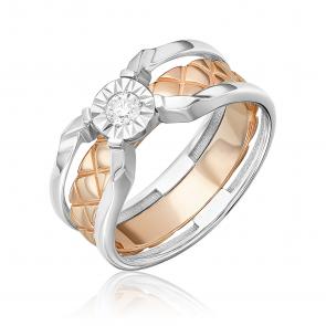 Кольцо из комбинированного золота Platina с бриллиантом 01-5771-00-101-1111 фото