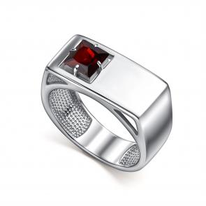 Серебряное кольцо АЛЬКОР с гранатом 01-5771/00ГР-00 фото