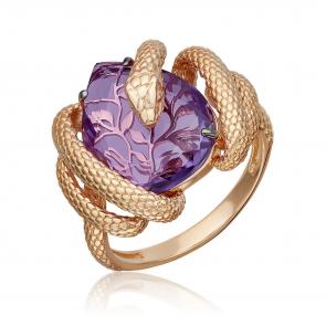 Золотое кольцо Символ года Змея Platina с аметистом 01-5779-00-203-1110 фото