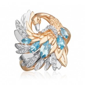 Кольцо из комбинированного золота Platina с топазом 01-5784-00-201-1111 фото