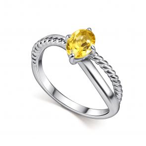 Серебряное кольцо АЛЬКОР с цитрином 01-5785/00ЦТ-00 фото