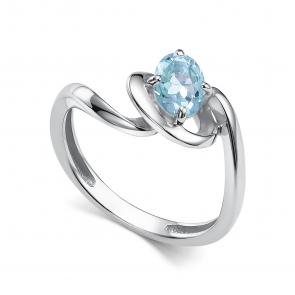 Серебряное кольцо АЛЬКОР с топазом 01-5786/00ТБ-00 фото