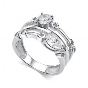 Серебряное кольцо АЛЬКОР с горным хрусталём 01-5791/00ГХ-00 фото