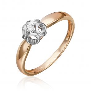 Кольцо из комбинированного золота Platina с бриллиантом 01-5796-00-101-1111 фото