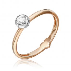 Кольцо из комбинированного золота Platina с бриллиантом 01-5798-00-101-1111 фото