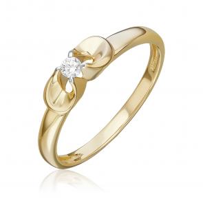 Кольцо из лимонного золота Platina с бриллиантом 01-5800-00-101-1130 фото