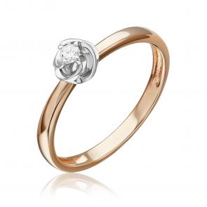 Кольцо из комбинированного золота Platina с бриллиантом 01-5801-00-101-1111 фото