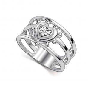 Серебряное кольцо АЛЬКОР с бриллиантом 01-5802/000Б-00 фото