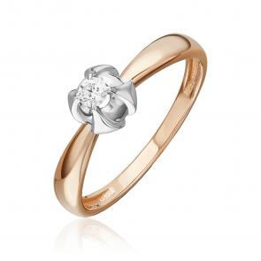 Кольцо из комбинированного золота Platina с бриллиантом 01-5803-00-101-1111 фото