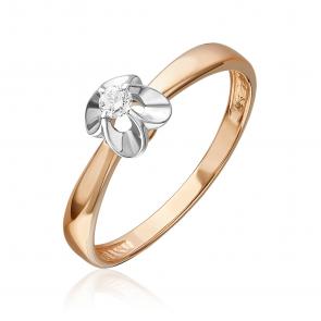 Кольцо из комбинированного золота Platina с бриллиантом 01-5805-00-101-1111 фото