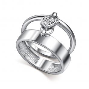 Серебряное кольцо АЛЬКОР с бриллиантом 01-5805/000Б-00 фото