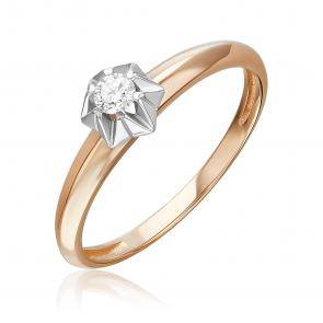Кольцо из комбинированного золота Platina с бриллиантом 01-5806-00-101-1111 фото
